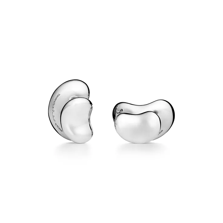 Elsa Peretti®:Bean® design Cuff Links in Sterling Silver, 18 mm, 2