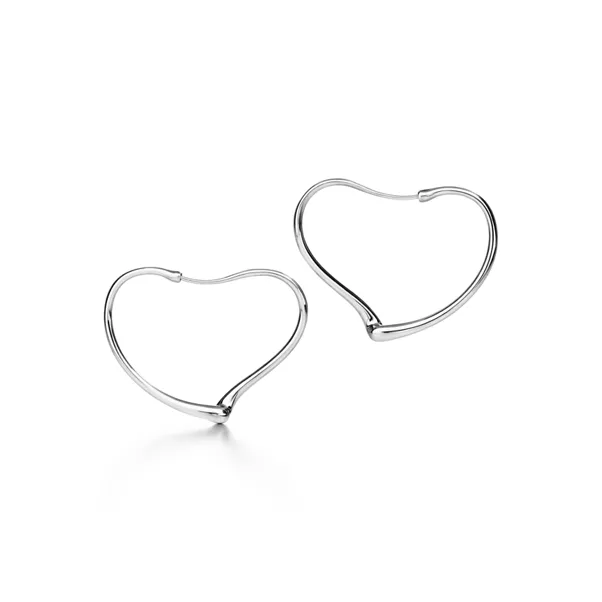 Open Heart Hoop Earrings 