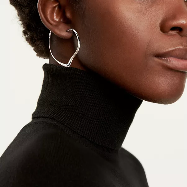 Open Heart Hoop Earrings 