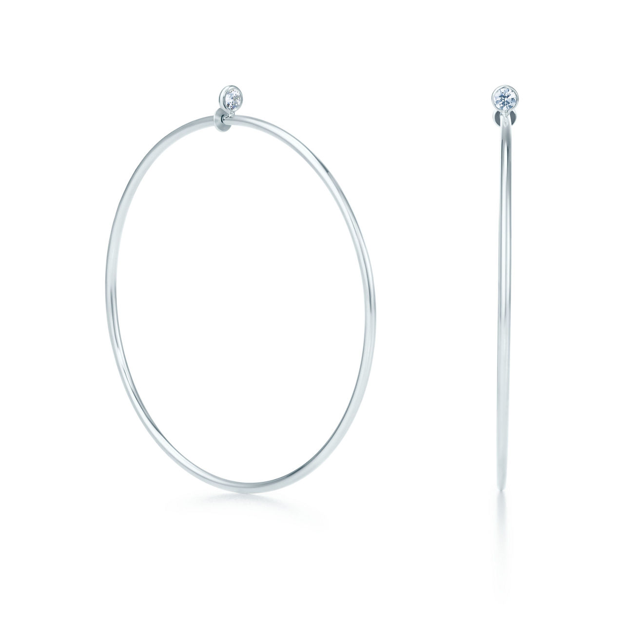 Elsa Peretti®:Diamond Hoop Earrings  image number 0