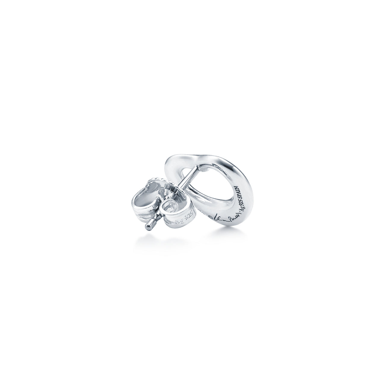 Elsa Peretti®:Open Heart Stud Earrings in Silver, 11 mm image number 3