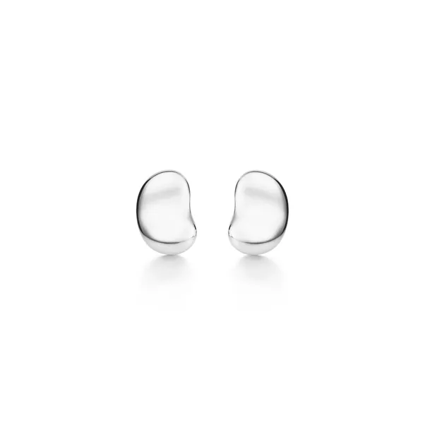Pendientes Bean design en plata de ley, 9 mm