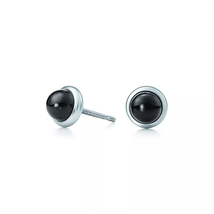 Elsa Peretti®:Color by the Yard Earrings in Silver with Black Nephrite Jade, 1