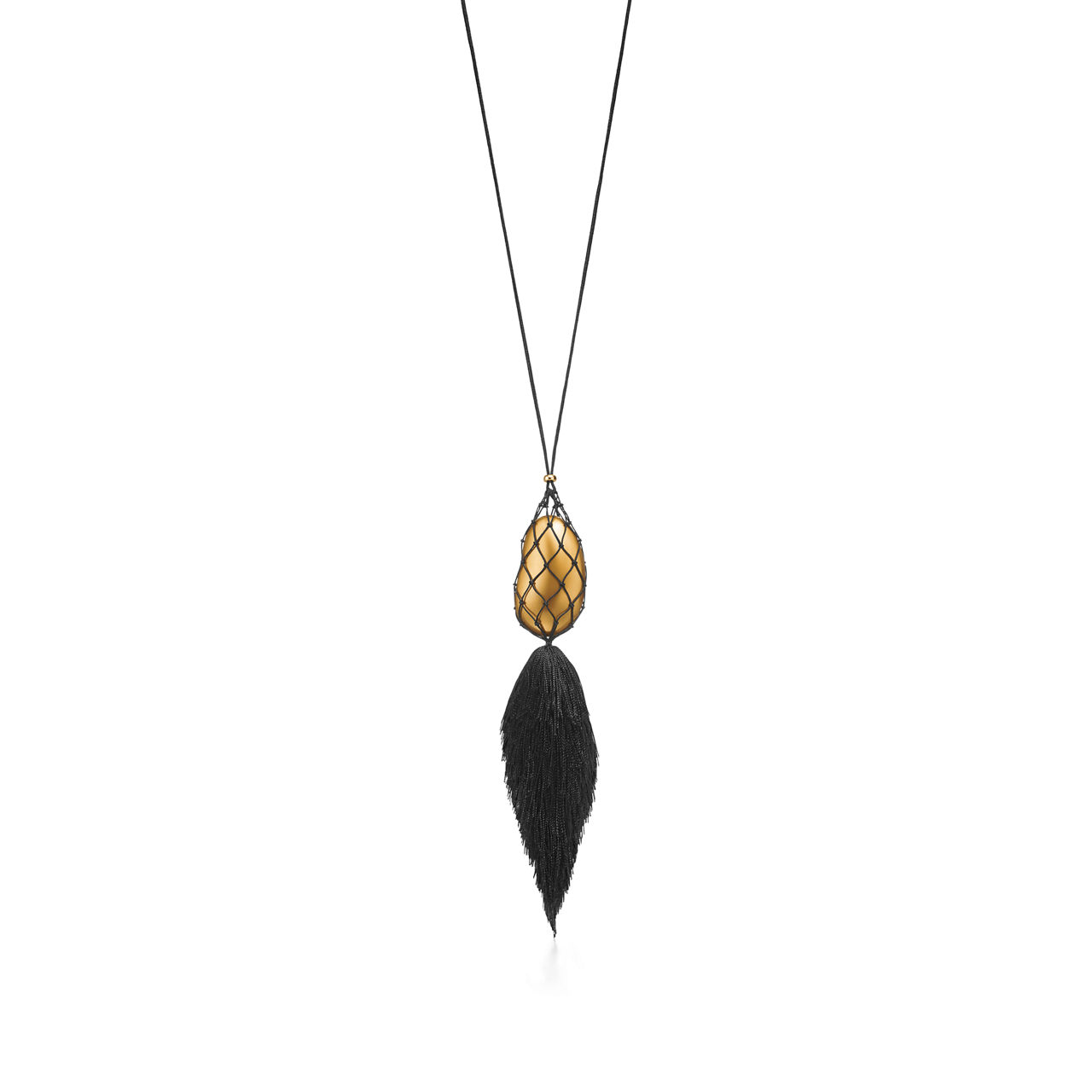 Elsa Peretti®:Bean® design Pendant in Gold Lacquer over Japanese Hardwood image number 2