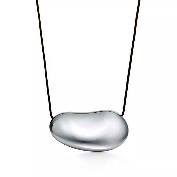 Bean design Pendant in Sterling Silver, 50 mm