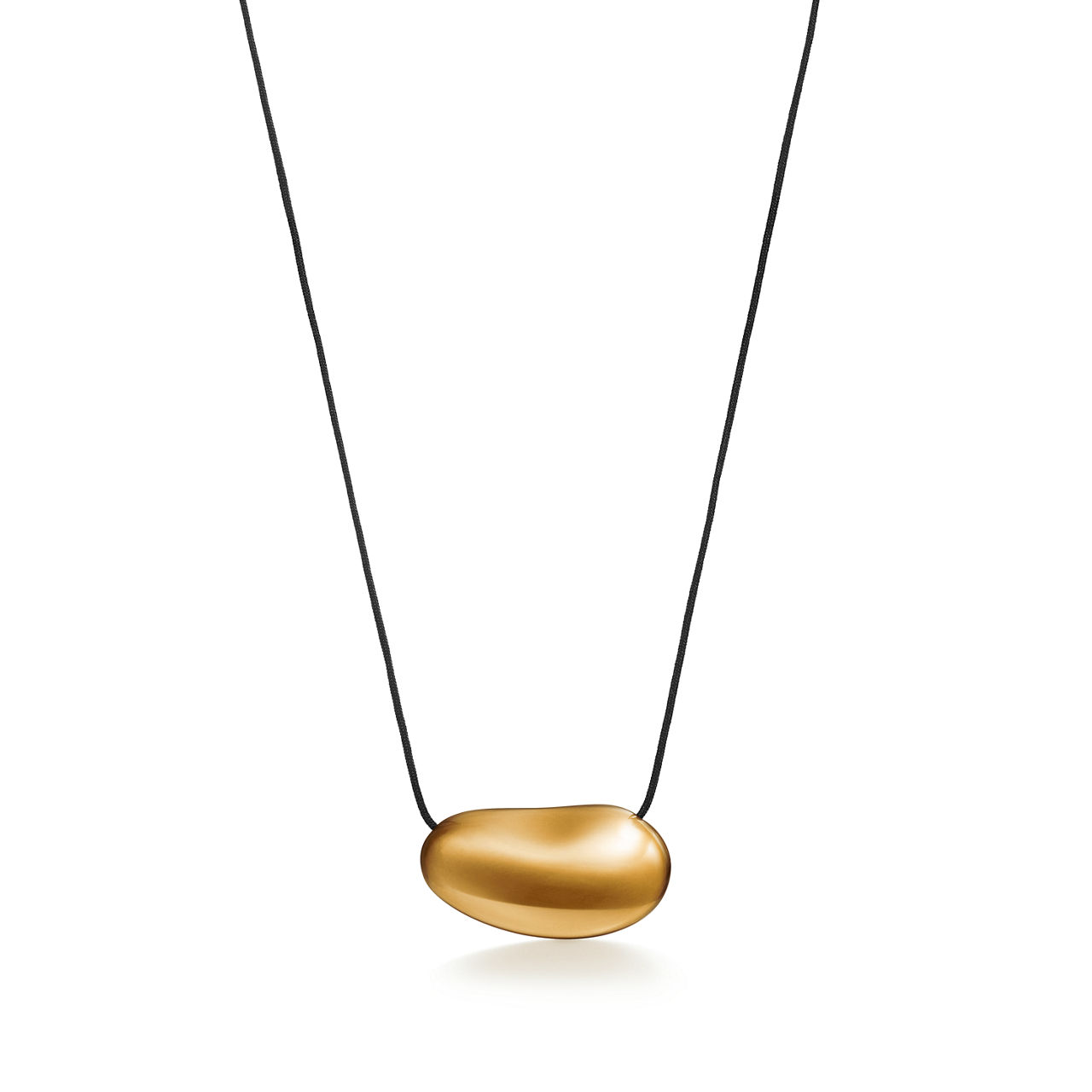 Bean design Pendant in Gold Lacquer over Japanese Hardwood