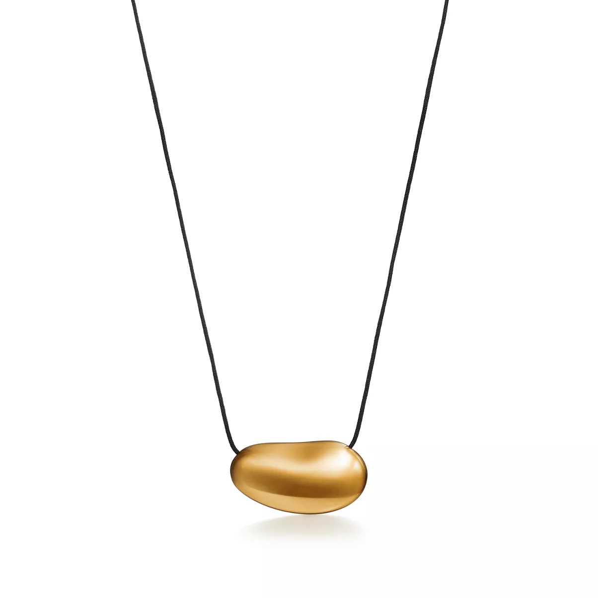 Bean design Pendant in Gold Lacquer over Japanese Hardwood