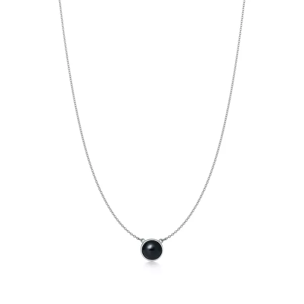 Color by the Yard Black Jade Pendant in Silver