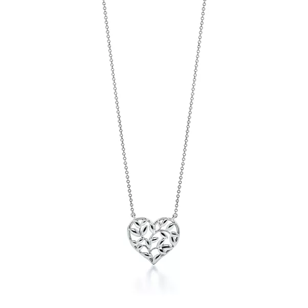 Olive Leaf Heart Pendant 