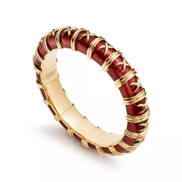 Enamel Collections:Bracelet in Yellow Gold with Red Enamel, 2