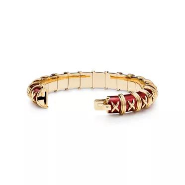 Enamel Collections:Bracelet in Yellow Gold with Red Enamel, 3