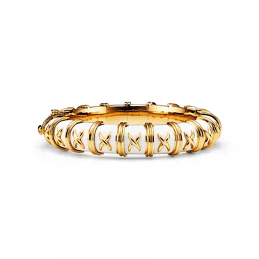 Enamel Collections:Bracelet in Yellow Gold with White Enamel, 3
