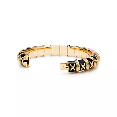 Enamel Collections:Bracelet in Yellow Gold with Black Enamel, 3