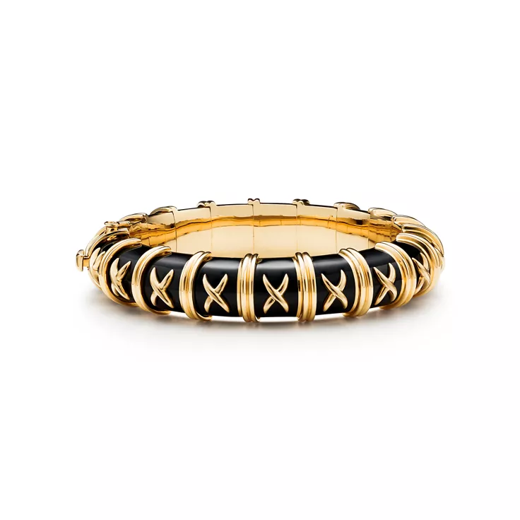 Enamel Collections:Bracelet in Yellow Gold with Black Enamel, 4
