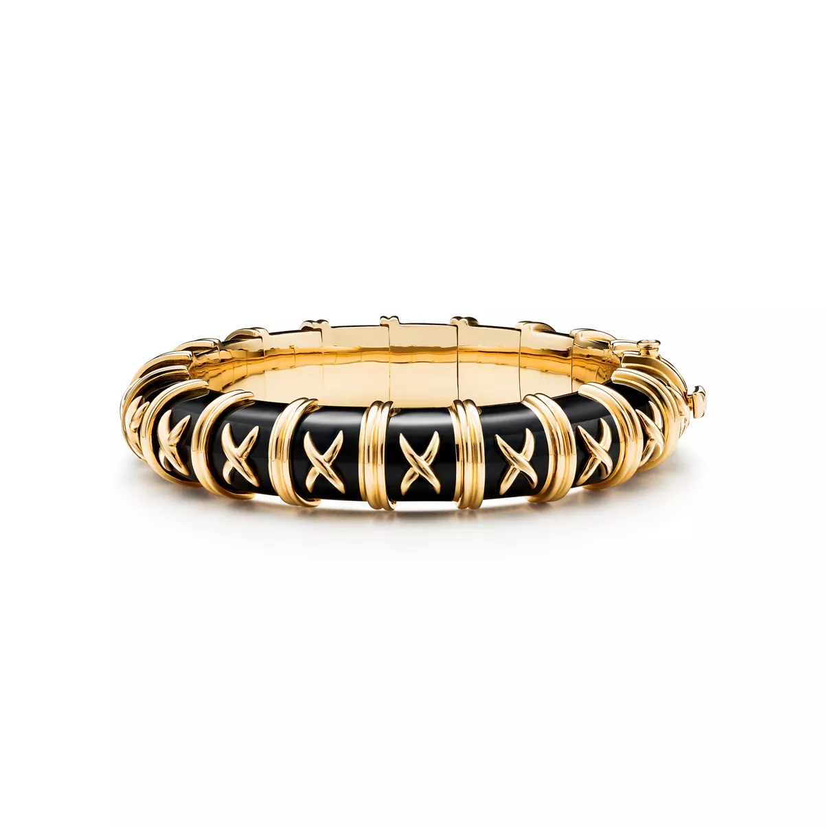 Bracelet in Yellow Gold with Black Enamel