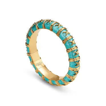 Enamel Collections:Bracelet in Yellow Gold with Azure Blue Enamel, 2
