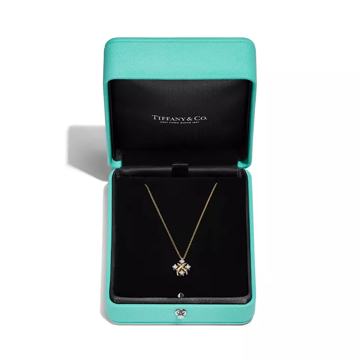 Sixteen Stone by Tiffany:Pendant in Yellow Gold and Platinum with Diamonds, 2