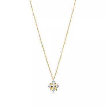 Sixteen Stone by Tiffany:Pendant in Yellow Gold and Platinum with Diamonds, 3