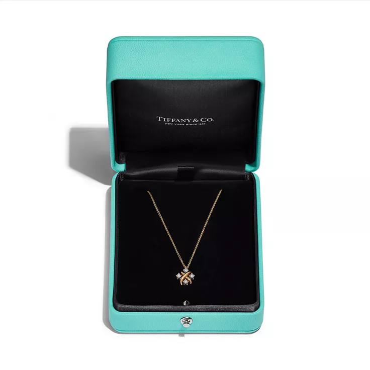 Sixteen Stone by Tiffany:Pendant in Yellow Gold and Platinum with Diamonds, 4