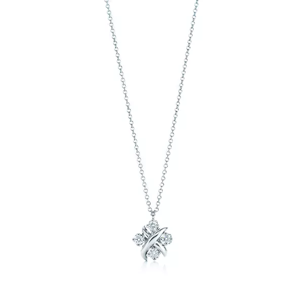 Anhänger in Platin mit Diamanten