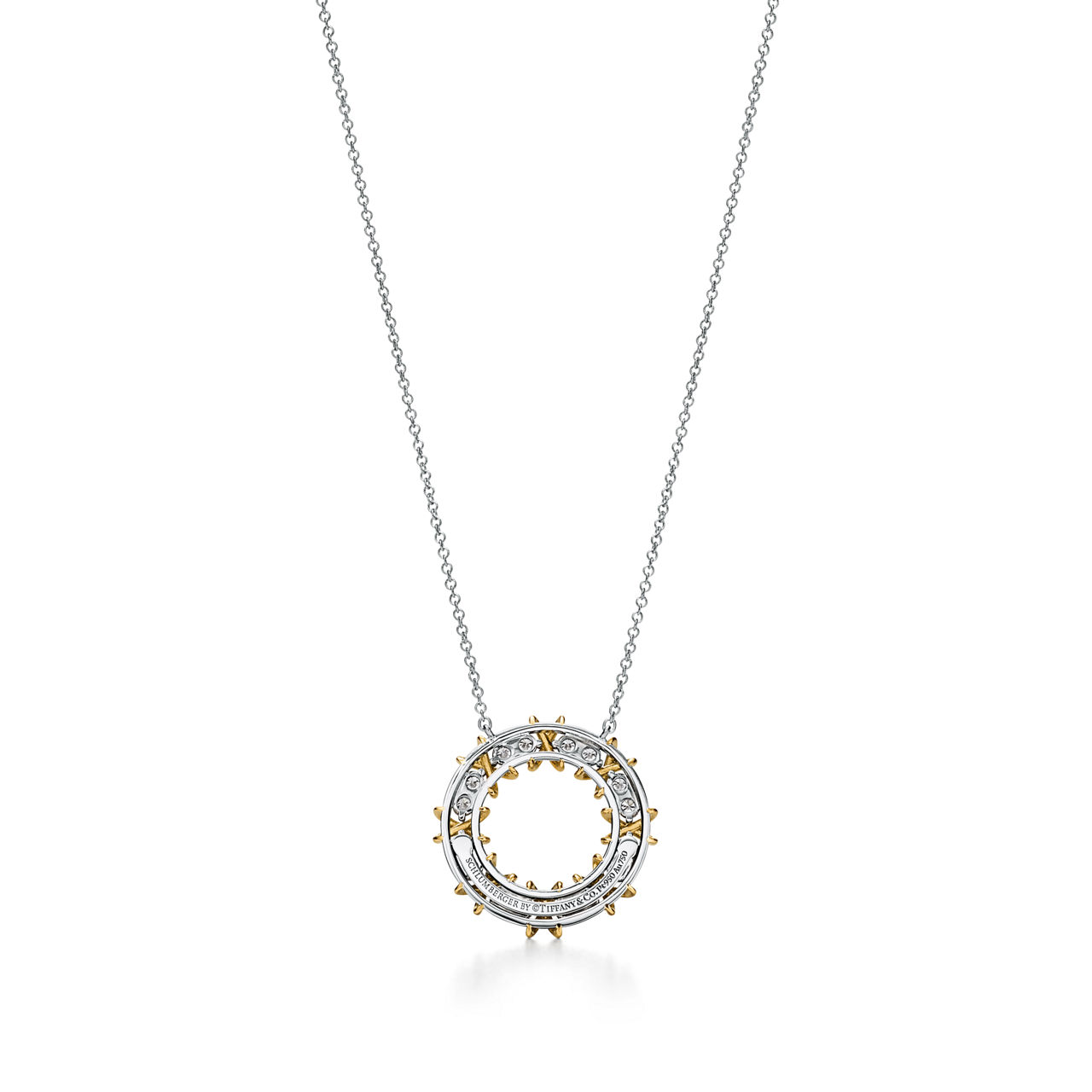 Jean Schlumberger by Tiffany:Sixteen Stone Circle Pendant in Gold with Diamonds image number 3