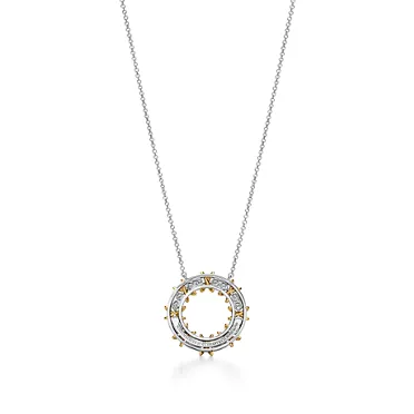 Sixteen Stone by Tiffany:Colgante circular de platino y oro amarillo con diamantes, 3