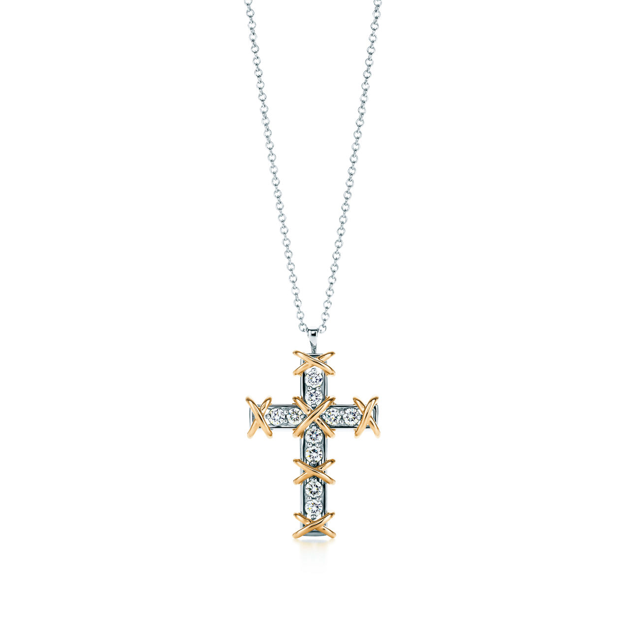 Jean Schlumberger by Tiffany:Ten Stone Cross Pendant with Diamonds image number 0