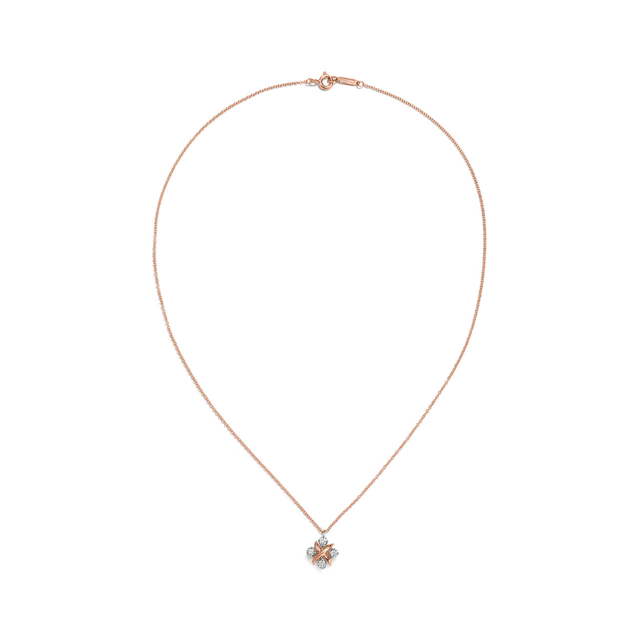 Sixteen Stone by Tiffany:Pendant in Rose Gold and Platinum with