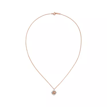 Sixteen Stone by Tiffany:Pendant in Rose Gold and Platinum with Diamonds, 2