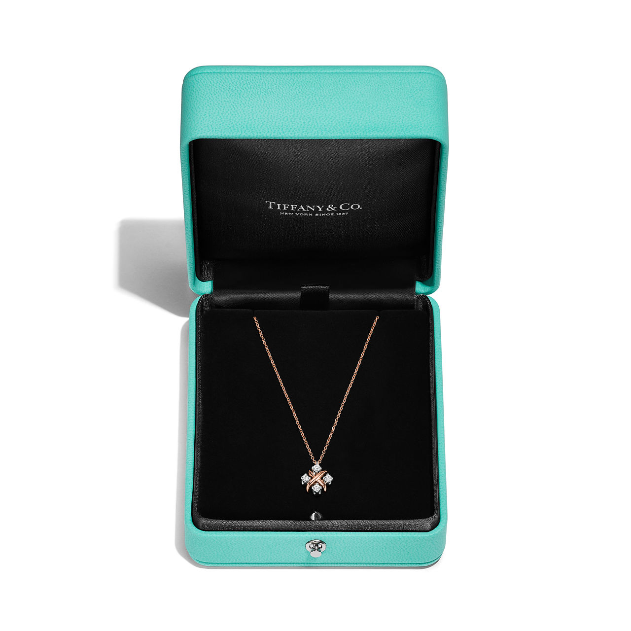 Sixteen Stone by Tiffany:Pendant in Rose Gold and Platinum with