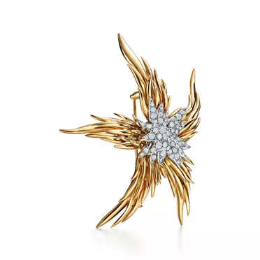 Tiffany & Co. Schlumberger:Paris Flames Brooch in Yellow Gold with Diamonds, 2