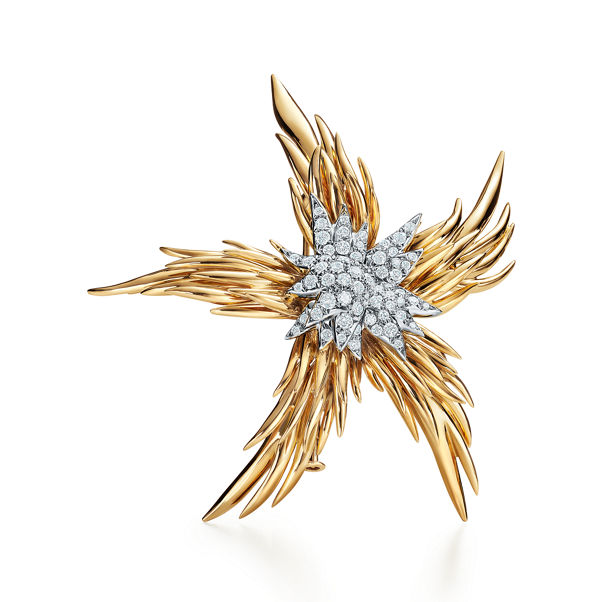 Tiffany & Co. Schlumberger:Paris Flames Brooch in Yellow Gold with Diamonds