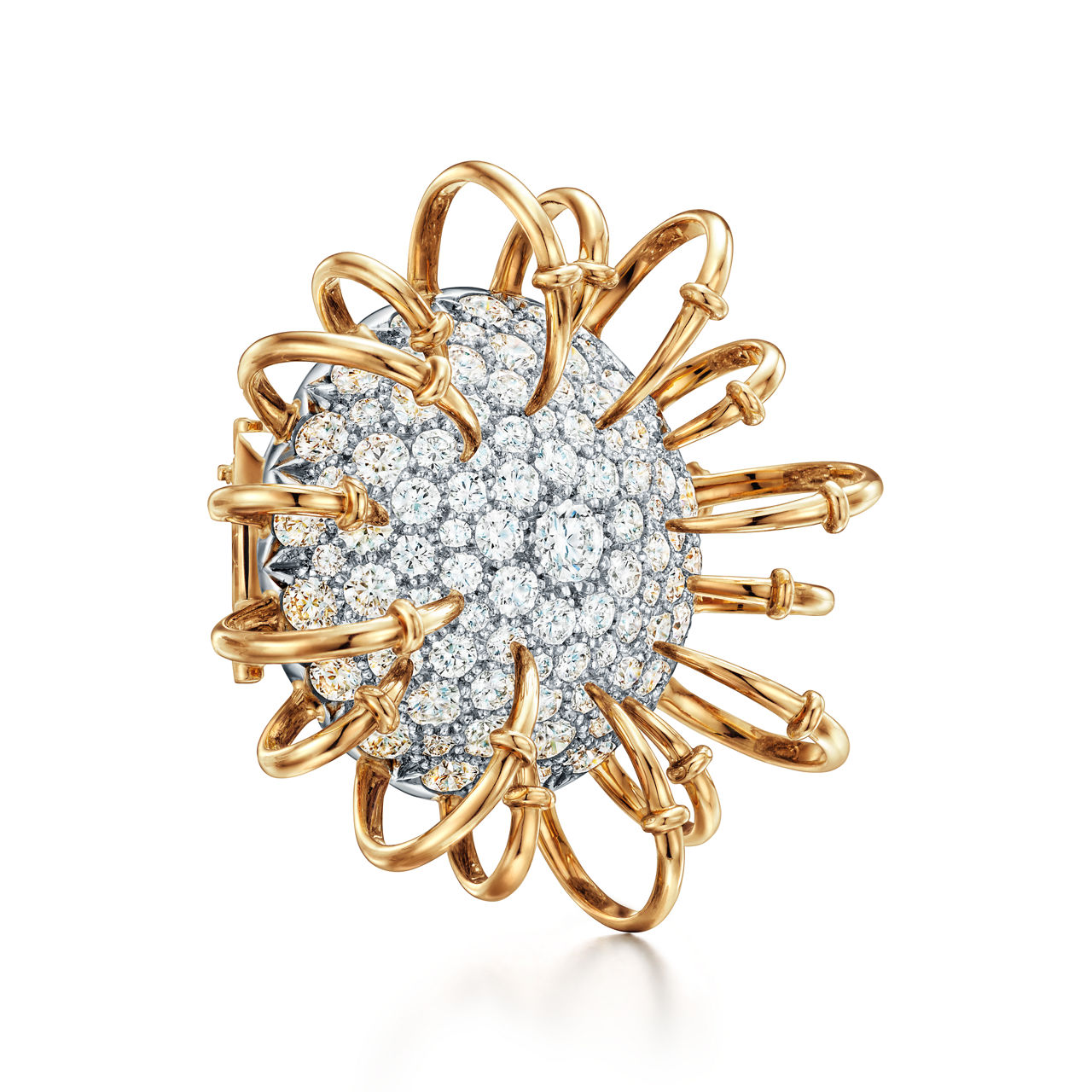 Tiffany & Co. Schlumberger:Apollo Brooch in Yellow Gold and Platinum with Diamonds image number 2