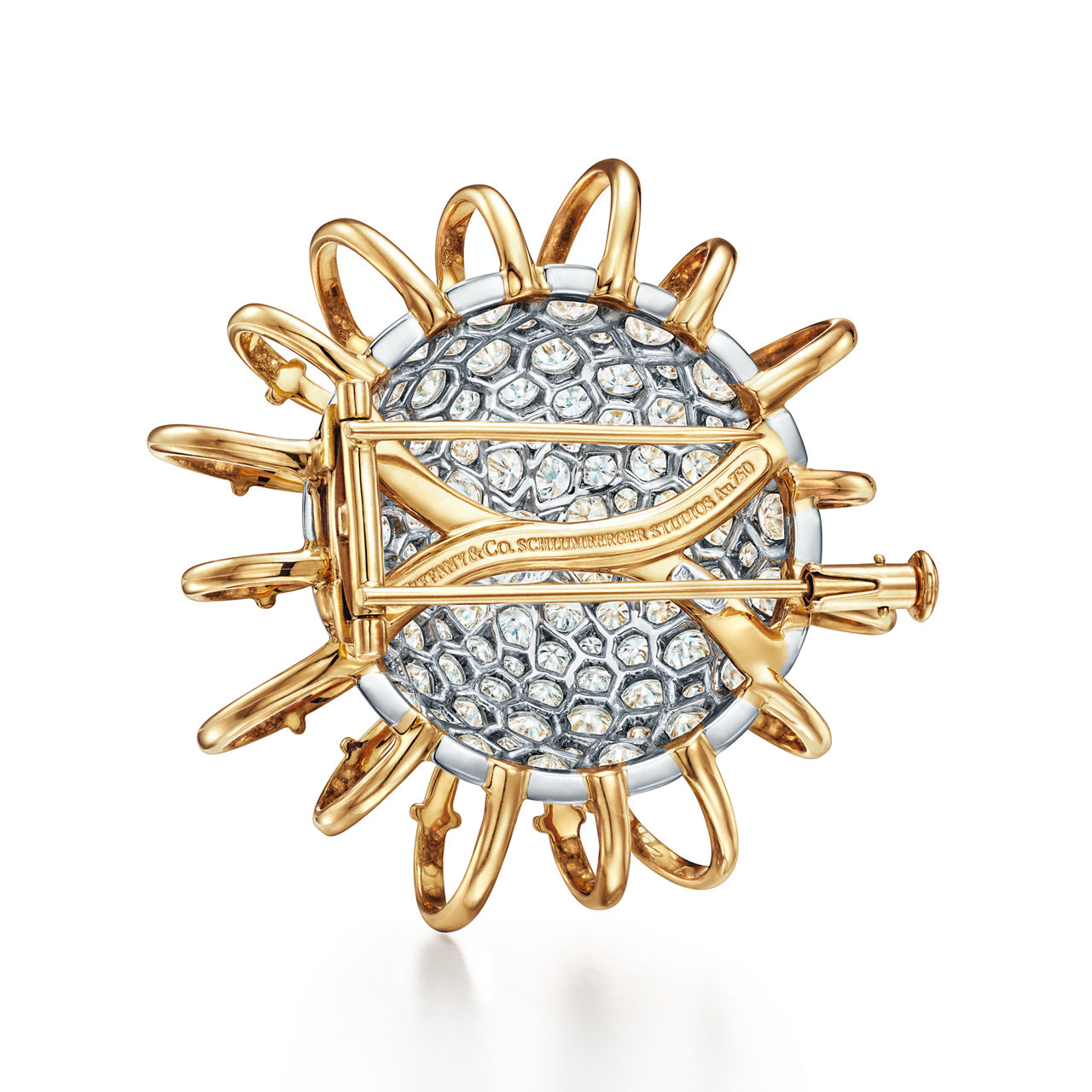 Tiffany & Co. Schlumberger:Apollo Brooch in Yellow Gold and Platinum with Diamonds image number 3