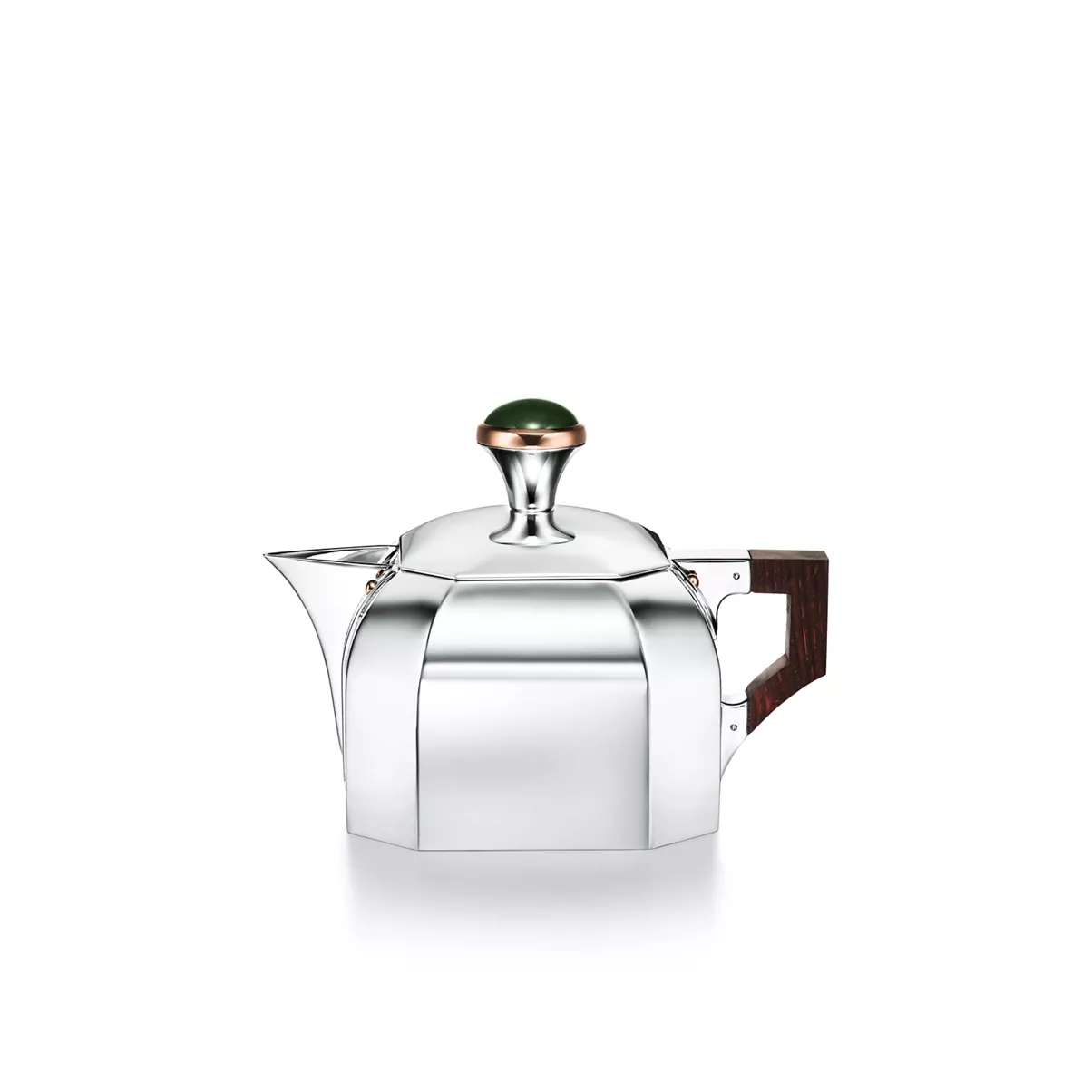 Creamer in Sterling Silver with Green Nephrite Jade