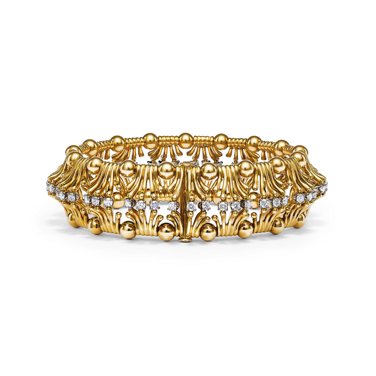 Jean Schlumberger by Tiffany:Hands Bracelet in Yellow Gold and Platinum image number 3
