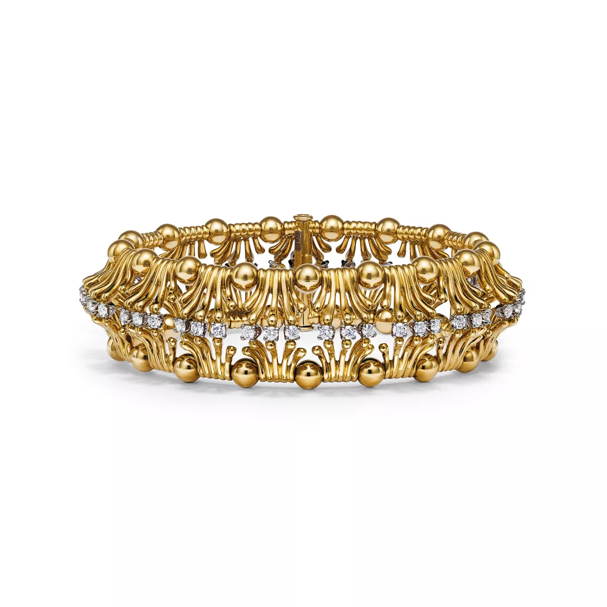 Hands Bracelet in Yellow Gold and Platinum