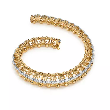 Jean Schlumberger by Tiffany:Hands Necklace in Yellow Gold and Platinum, 2