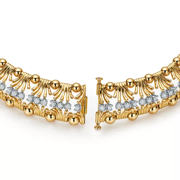 Jean Schlumberger by Tiffany:Hands Necklace in Yellow Gold and Platinum, 4