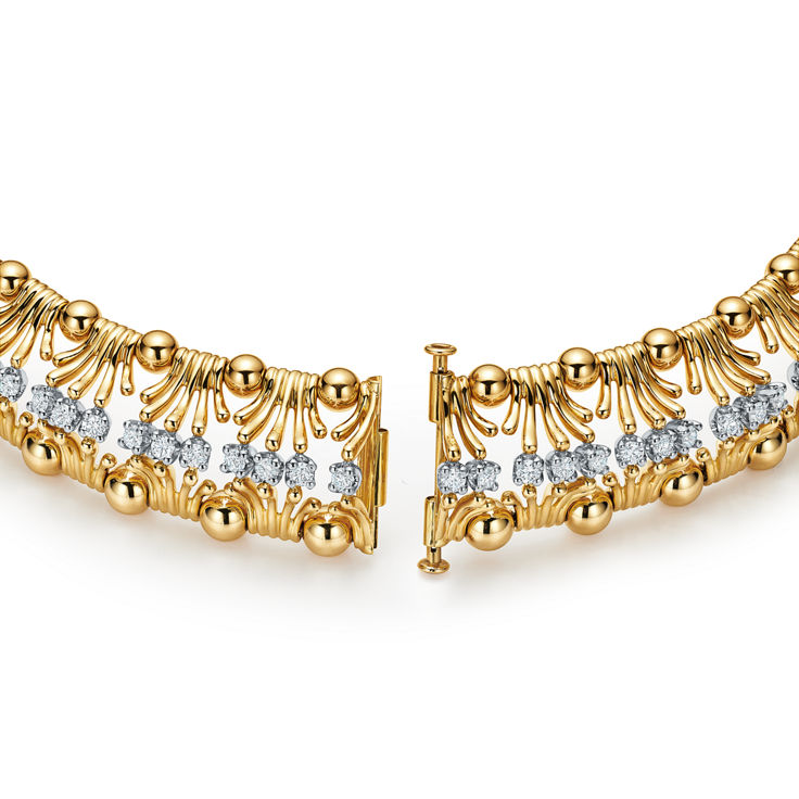 Schlumberger by Tiffany & Co.™:Halskette „Hände“ in Gelbgold und Platin Bildnummer 4