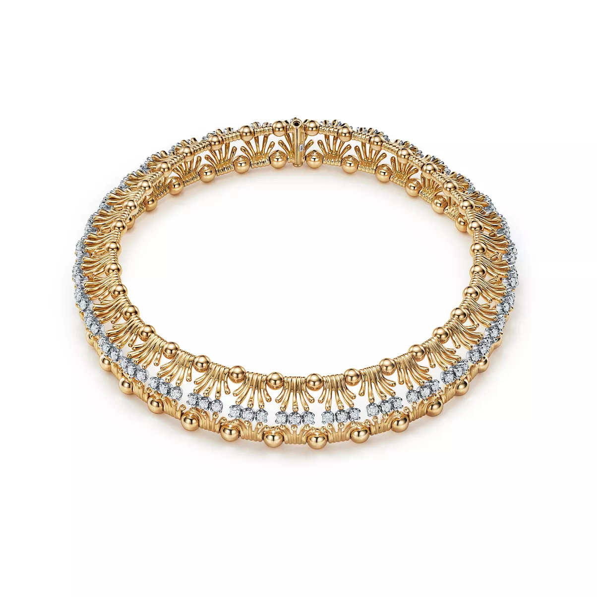 Halskette &bdquo;H&auml;nde&ldquo; in Gelbgold und Platin