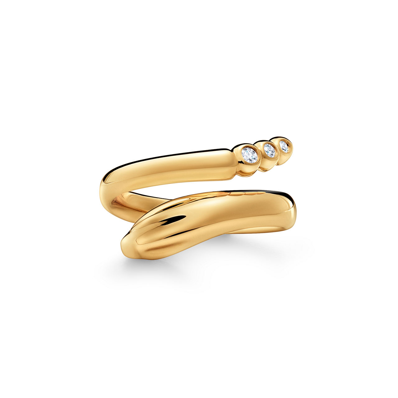 Elsa Peretti®:Snake Ring in Yellow Gold with Diamonds image number 0