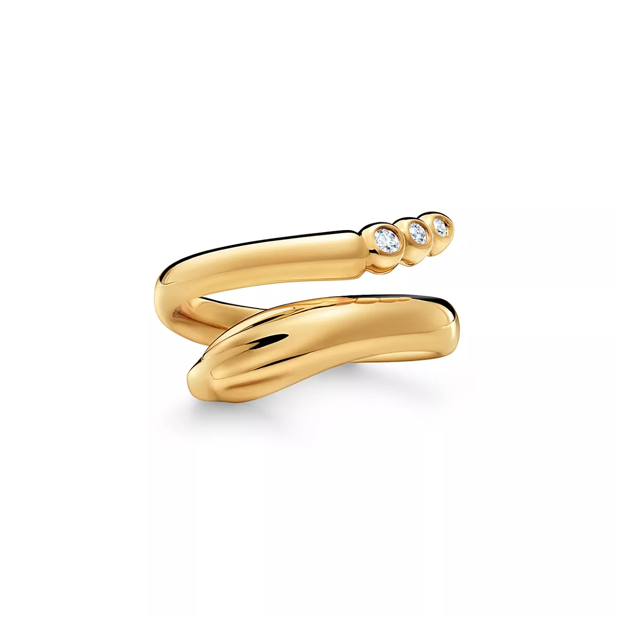 Snake Ring in Yellow Gold with Diamonds