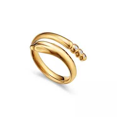 Elsa Peretti&reg;:Snake Ring in Yellow Gold with Diamonds, 2