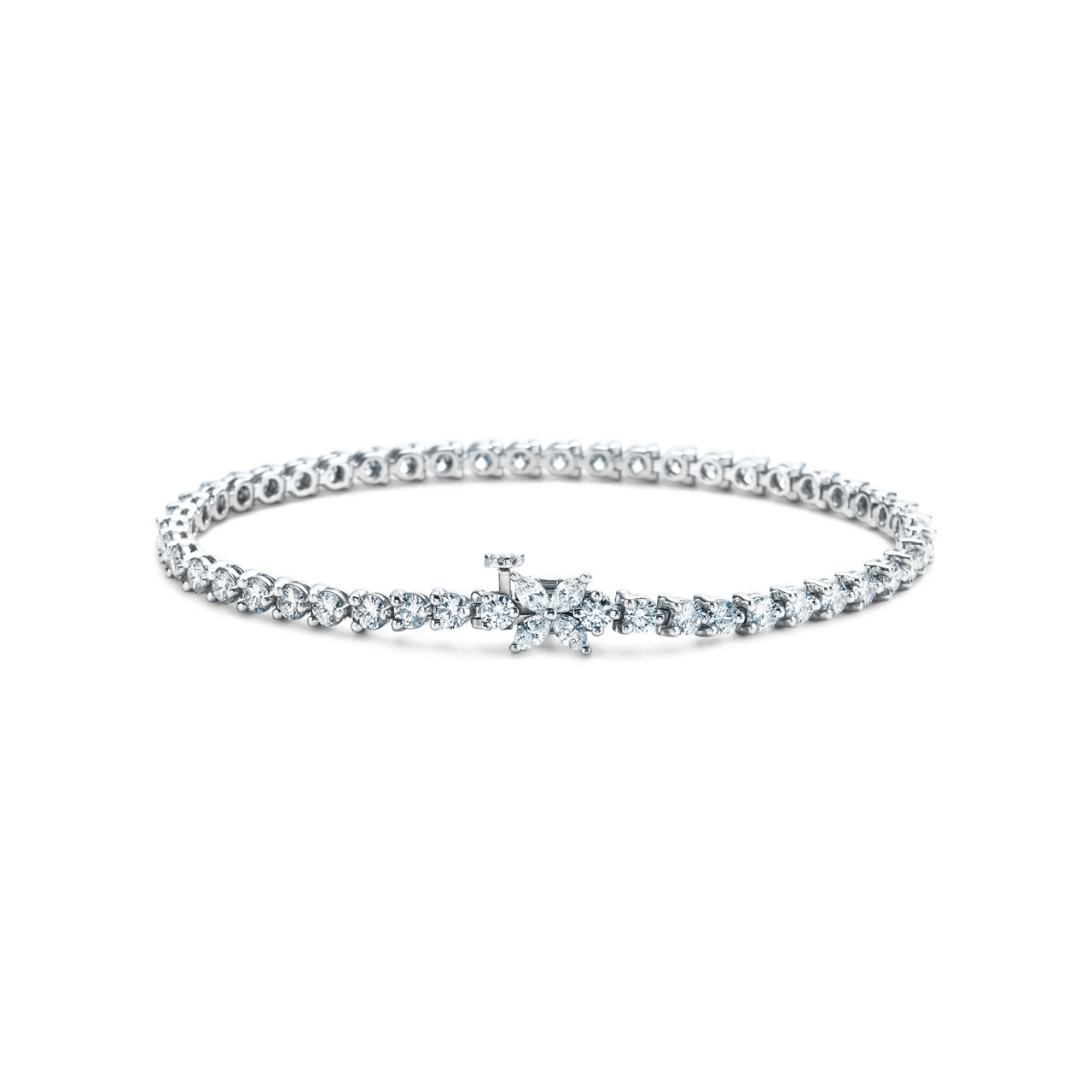 Tiffany Victoria®:Tennis Bracelet in Platinum with Diamonds image number 0