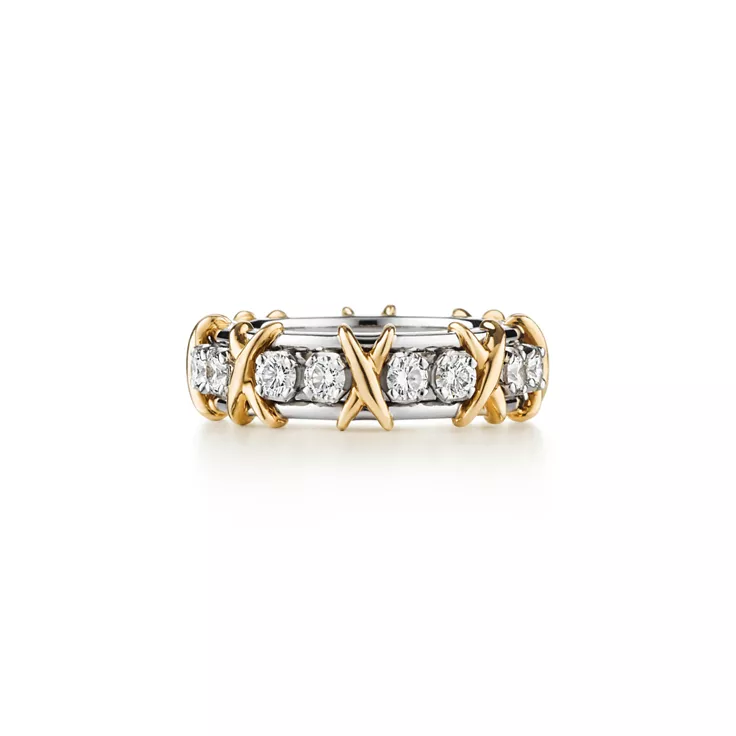 Sixteen Stone by Tiffany:Ring in Platinum and Yellow Gold with Diamonds, 4