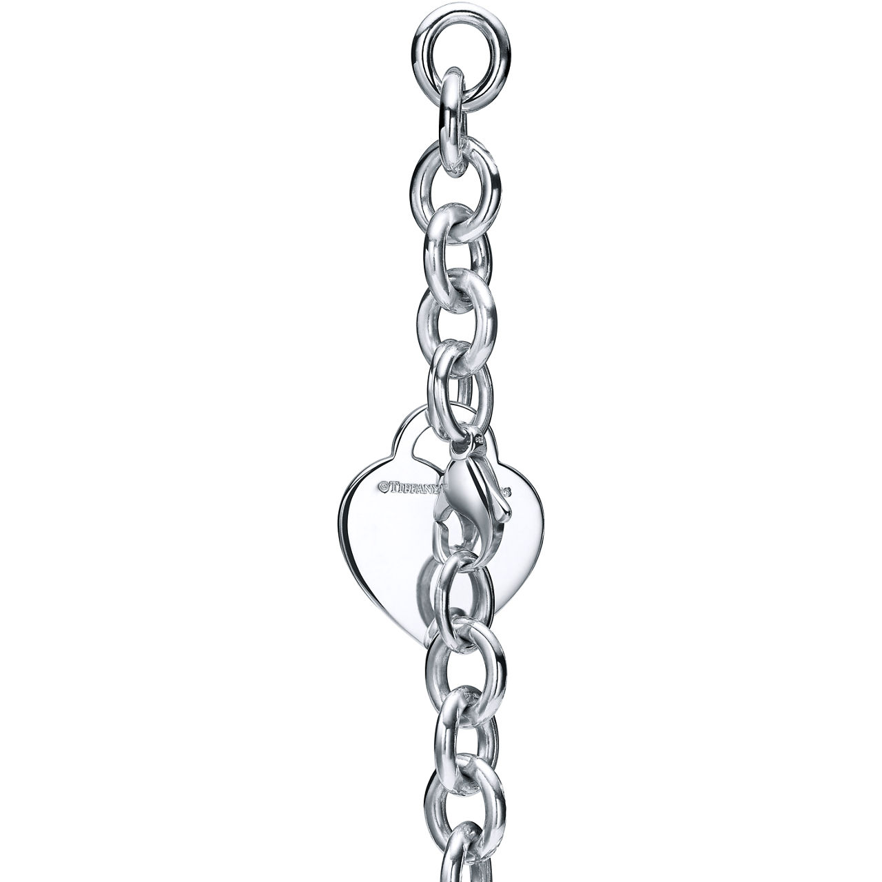 Return to Tiffany™:Heart Tag Charm Bracelet in Silver image number 3