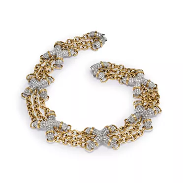 Jean Schlumberger by Tiffany:X Link Necklace in Yellow Gold and Platinum, 3
