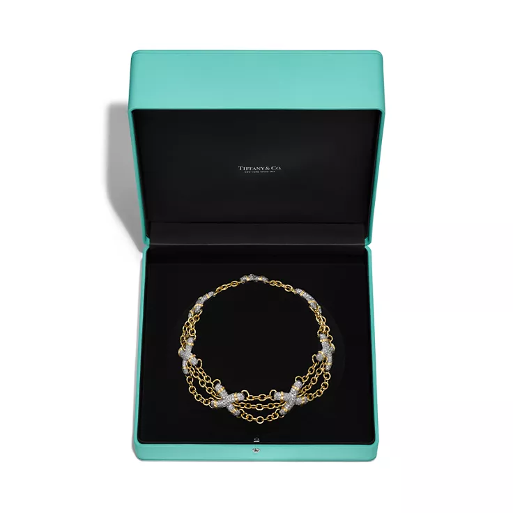 Jean Schlumberger by Tiffany:X Link Necklace in Yellow Gold and Platinum, 5