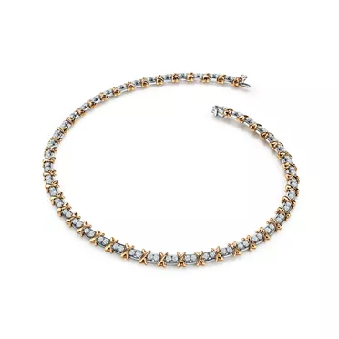 Sixteen Stone by Tiffany:Necklace in Platinum and Yellow Gold with Diamonds, 2